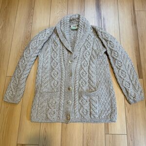 Aran Fisherman Shawl Neck Cardigan